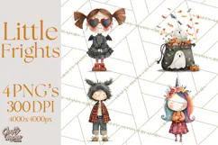 Kids Halloween Clipart PNG, Cute Characters & Props Product Image 1