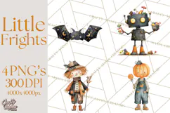 Kids Halloween Clipart PNG, Cute Characters & Props Product Image 1
