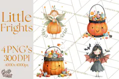 Kids Halloween Clipart PNG, Cute Characters & Props Product Image 1