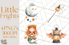 Kids Halloween Clipart PNG, Cute Characters & Props Product Image 1