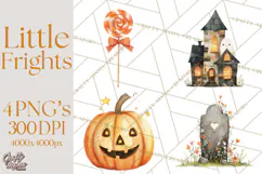 Kids Halloween Clipart PNG, Cute Characters & Props Product Image 1