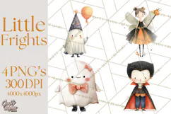 Kids Halloween Clipart PNG, Cute Characters & Props Product Image 1