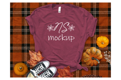 Bella Canvas 3001 T-shirt mockup color MAROON HEATHER Product Image 1