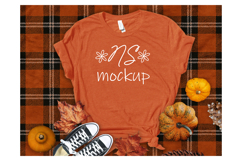 Bella Canvas 3001 T-shirt mockup color ORANGE HEATHER Product Image 1