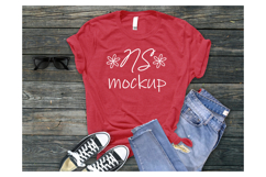 Bella Canvas 3001 T-shirt Mockup ROYAL HEATHER Product Image 1