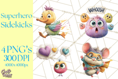Superhero Animal Clipart Cartoon PNG Cute Sidekicks Product Image 1