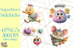 Superhero Animal Clipart Cartoon PNG Cute Sidekicks Product Image 1