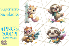 Superhero Animal Clipart Cartoon PNG Cute Sidekicks Product Image 1