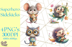 Superhero Animal Clipart Cartoon PNG Cute Sidekicks Product Image 1