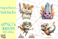 Superhero Animal Clipart Cartoon PNG Cute Sidekicks Product Image 1
