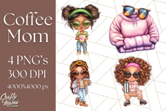 Sassy Mom Coffee PNG Clipart, Messy Bun Mom Life PNGs Product Image 1
