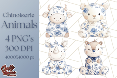 Cute Stuffed Animal Clipart, Chinoiserie Nursery Decor Png Product Image 1
