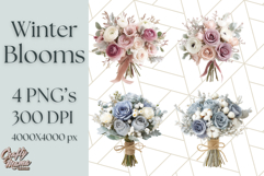 Whimsy Winter Florals Clipart PNG, Christmas Png Clipart Product Image 1