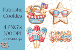 Fourth of July Cookie PNG, Patriotic Clipart USA Treats Png Product Image 1