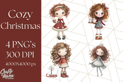 Cozy Christmas Clipart, Santa and Friends PNG Graphics Product Image 1