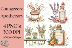 Cottagecore Apothecary PNG Clipart, Rustic Potions &amp; Herbs Product Image 1