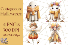 Cottagecore Halloween Clipart Cozy PNG, Autumn Fall Png Product Image 1