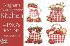 Cottagecore Strawberry Kitchen PNG Clipart, Retro Fruit Png Product Image 1