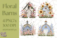 Vintage Cottagecore Barn PNG Clipart, Farmhouse Style Product Image 1