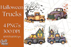 Halloween Cottagecore Truck PNG Clipart, Fall Style Clip Art Product Image 1
