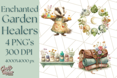 Enchanted Garden Healers Clipart PNG, Animal Plant Png Product Image 1