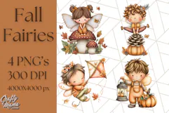 Fall Fairy Clipart PNG, Autumn Fairy People With Wings Product Image 1