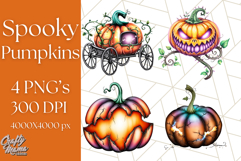 Spooky Jack O Lantern PNG Clipart, Scary Halloween Pumpkins Product Image 1