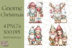 Scandinavian Christmas Gnomes Clipart PNG, Cute Gnome Png Product Image 1