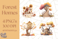 Autumn Treehouse &amp; Woodland Cabin PNG Clipart Product Image 1
