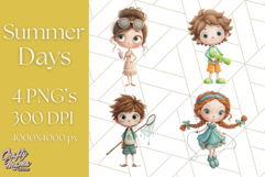 Summer Days Clipart, Whimsical Kids PNG Graphics Product Image 1