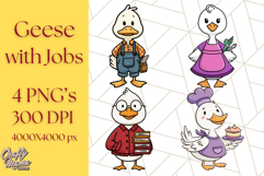 Goose Occupation Clipart PNG, Cute Job-Themed Graphics Product Image 1