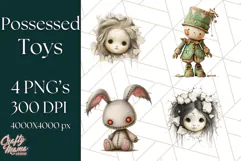 Possessed Toys Clipart PNG Haunted Doll Characters Product Image 1