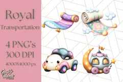 Royal Carriage & Princess Vehicle PNG Clipart for Fairytales Product Image 1