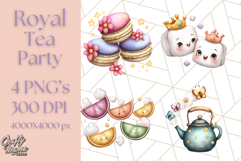 Princess Tea Party PNG Clipart with Teacups &amp; Fancy Treats Product Image 1