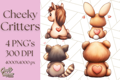Cute Back View Sitting Animal Clipart PNG From Behind Product Image 1