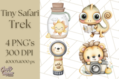 Cute Safari Animal Clipart PNG for Kids, African Wildlife Product Image 1