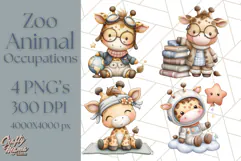 Zoo Animal Occupations PNG, Cute Career Clipart Product Image 1