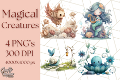 Magical Creatures Clipart PNG, Fantasy Animals Png Product Image 1