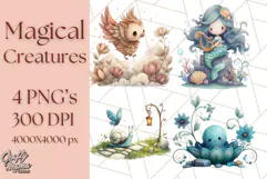 Magical Creatures Clipart PNG, Fantasy Animals Png Product Image 1