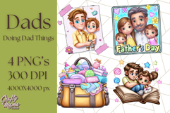 Father&#039;s Day Clipart PNG, Funny Dad Cartoon Clip Art Product Image 1