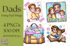 Father's Day Clipart PNG, Funny Dad Cartoon Clip Art Product Image 1