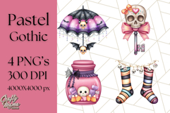 Pastel Goth Halloween PNG Clipart, Creepy Cute Art Product Image 1