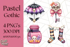 Pastel Goth Halloween PNG Clipart, Creepy Cute Art Product Image 1