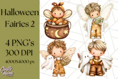 Halloween Fairy Clipart PNG, Spooky Cute Character Art Product Image 1