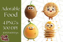 Cute Food PNG Clipart, 3D Adorable Kawaii Characters Png Product Image 1