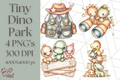 Cute Cartoon Dinosaur Clipart PNG, Prehistoric Animals PNG Product Image 1