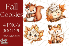 Fall Cookie Clipart PNG, Autumn Sweets Pumpkin Cookies Product Image 1