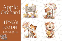 Woodland Apple Orchard Festival PNG Fall Clipart Product Image 1
