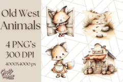 Wild West Animals PNG Clipart, Cowboy & Saloon Scenes Product Image 1
