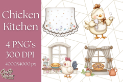 Cottagecore Kitchen Chicken Clipart PNG, Fairytale Style Product Image 1